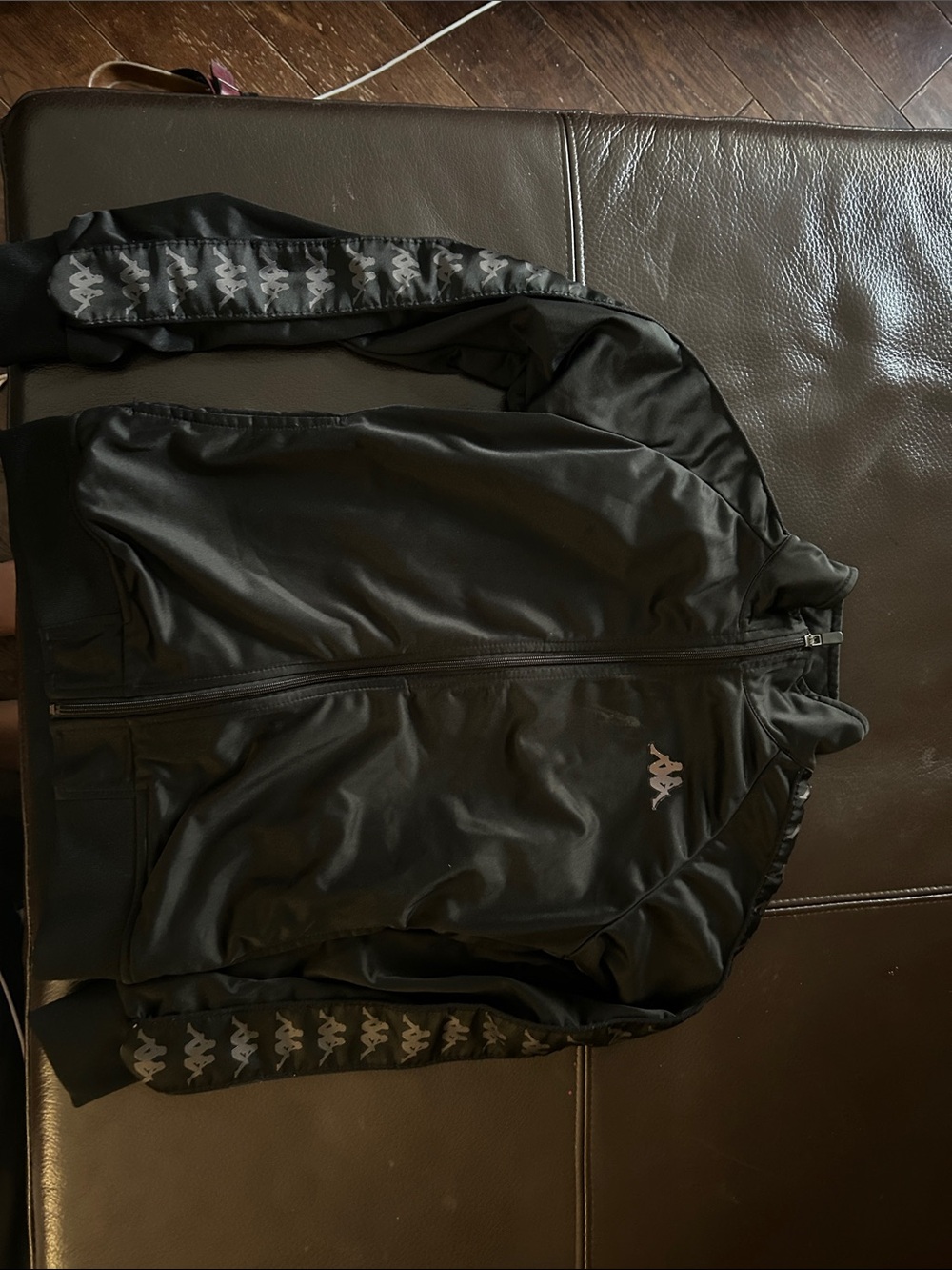 Kappa Black Men's Lightweight Track Jacket with Logo Tape